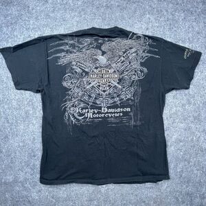 Harley Davidson Shirt 2XL Black Live The Life Eagle Swords Grand Teton